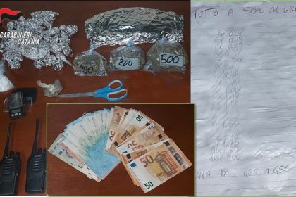 Un supermarket della droga nella cantina del palazzo: due arresti ed una denuncia