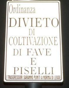 Scuola Cannizzaro Galatti. Ordinanze di favismo