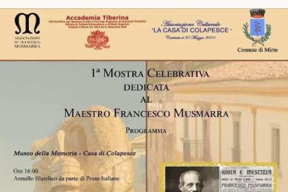 Mirto. 1ª Mostra Celebrativa in memoria del: Maestro Musmarra