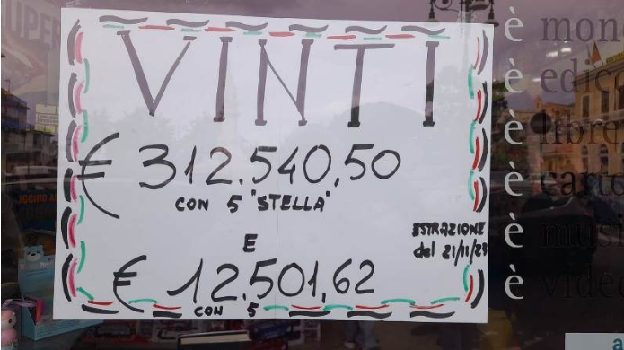 Patti. Totalizzato un “5” con Stella : vinti oltre 300 mila euro