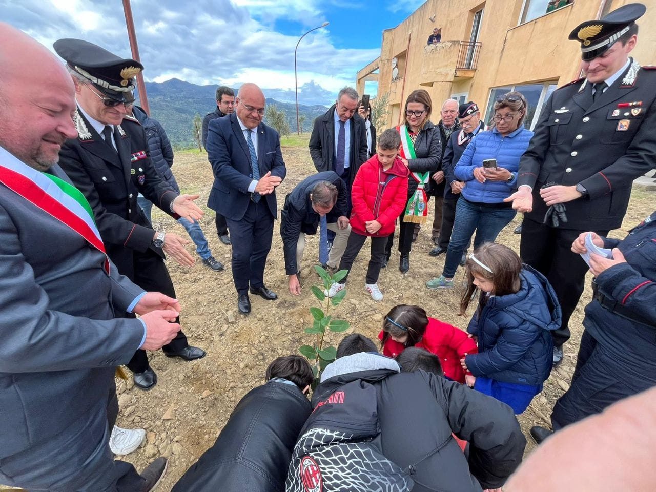 Pettineo. Messa a dimora della talea: albero di Giovanni Falcone